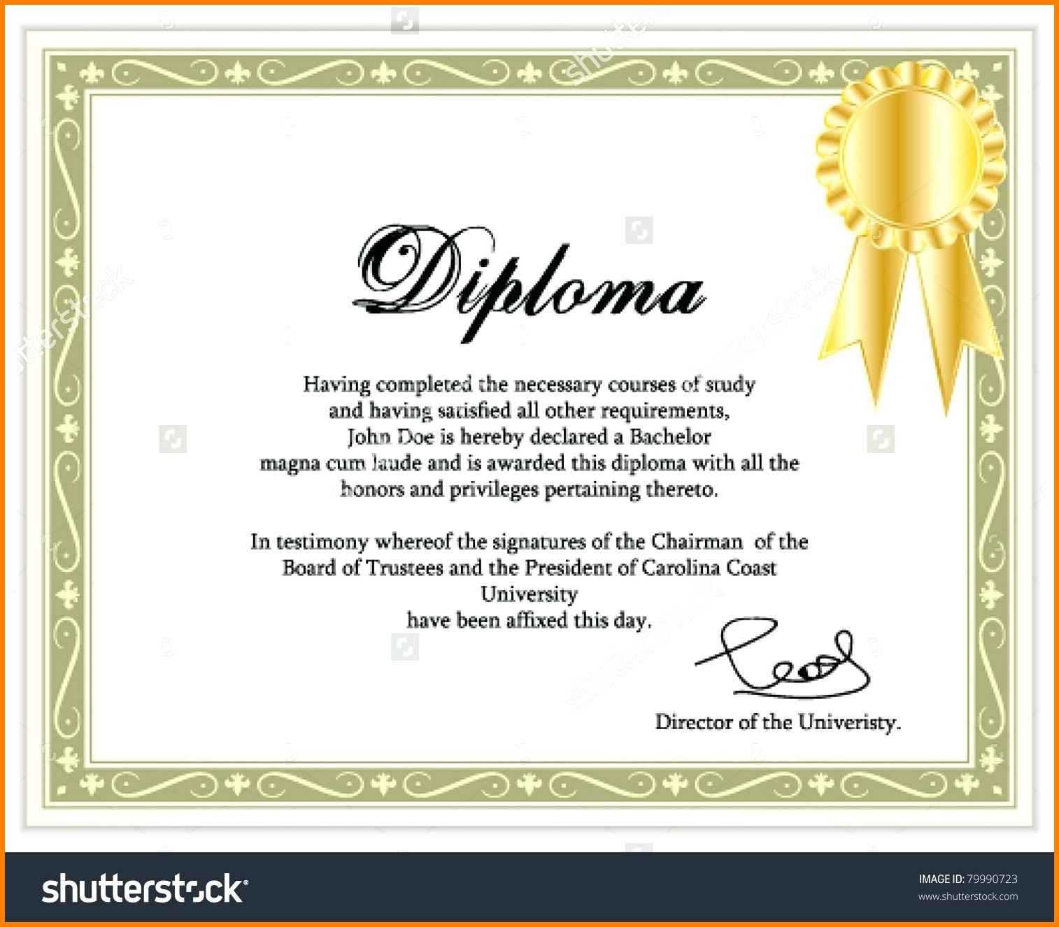 Bachelors Degree Certificates Templates – Ardusat Throughout Novelty Birth Certificate Template