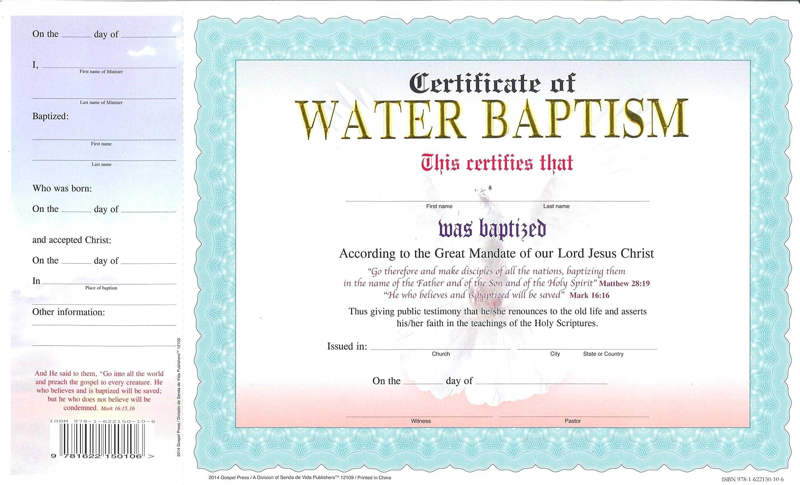 Baptism Certificate Template – Harryatkins In Christian Baptism ...