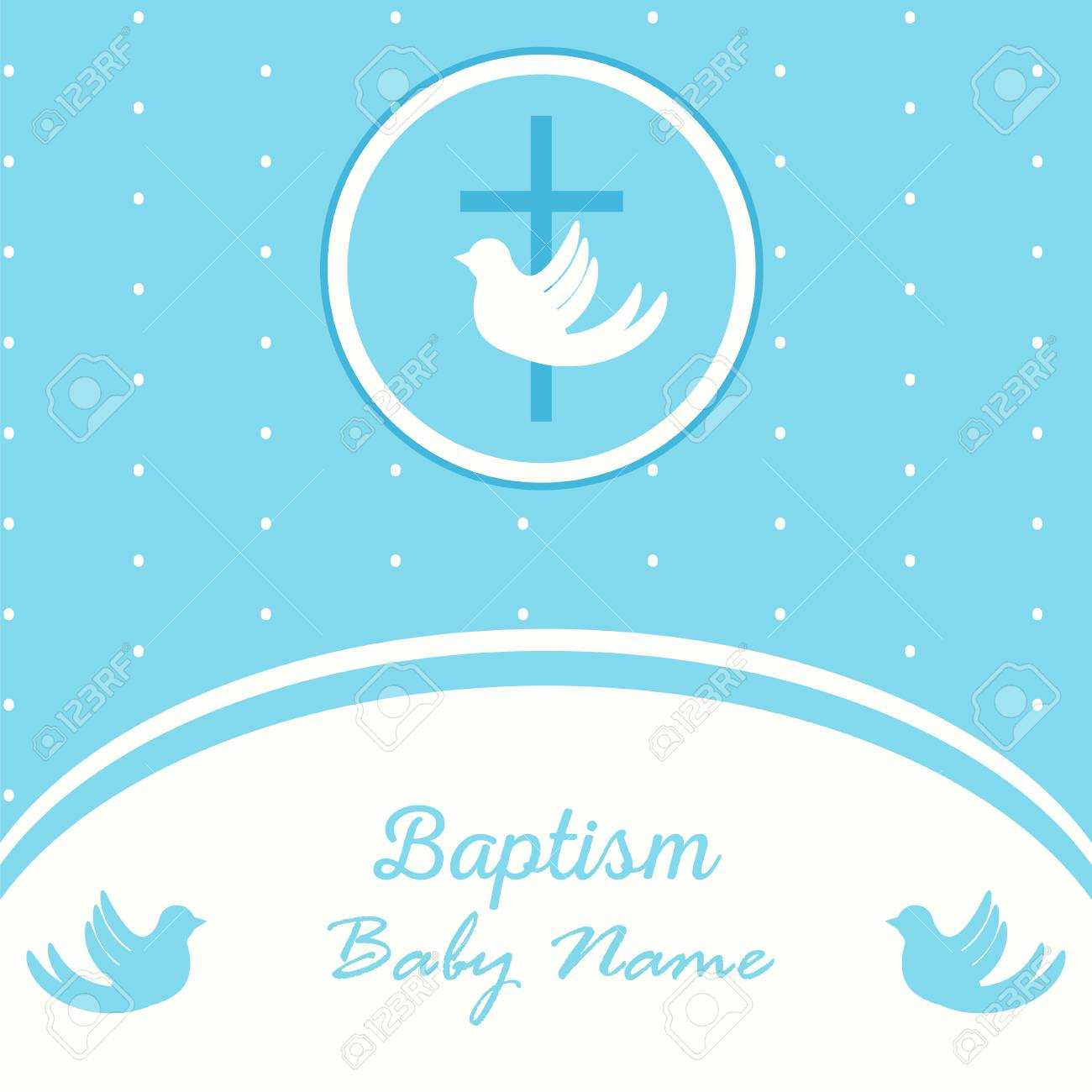 Baptism Invitation Card Template. Stock Vector Illustration For.. Throughout Baptism Invitation Card Template