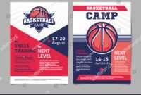 Basketball Camp Posters Flyer Basketball Ball Stock Vector within Basketball Camp Brochure Template