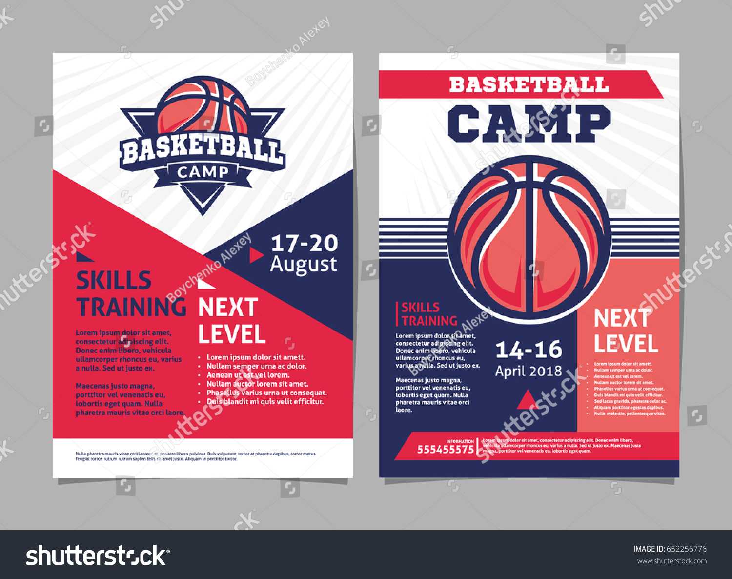 Basketball Camp Posters Flyer Basketball Ball Stock Vector Within Basketball Camp Brochure Template