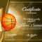 Basketball Certificate Diploma With Golden Cup Vector. Sport.. In Basketball Certificate Template