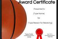 Basketball Certificates with Basketball Certificate Template