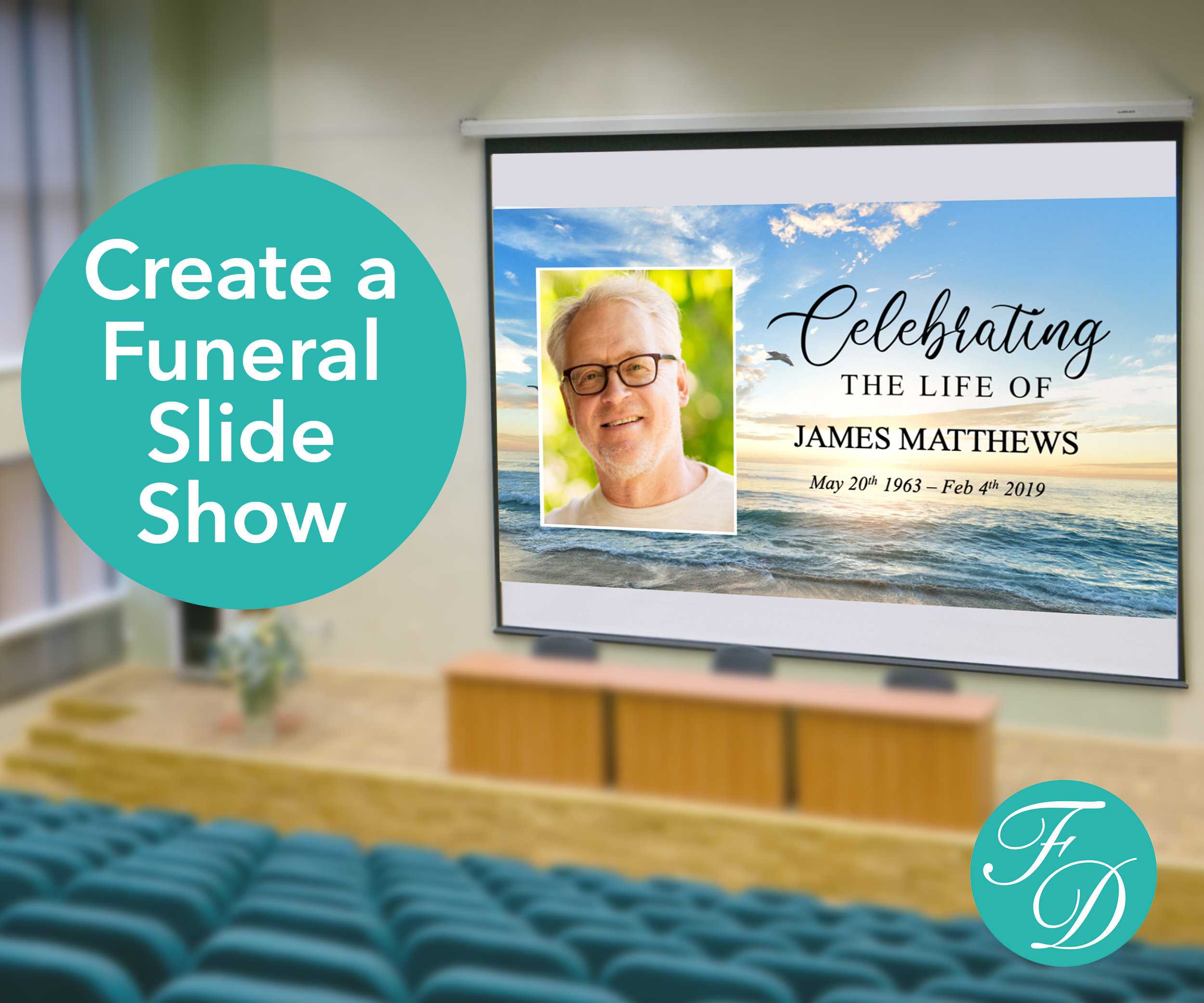 Beach Funeral Slide Show Template | Funeral Template | Celebration Of Life  Decor | Powerpoint Presentation | Obituary Template | 0036 With Funeral Powerpoint Templates
