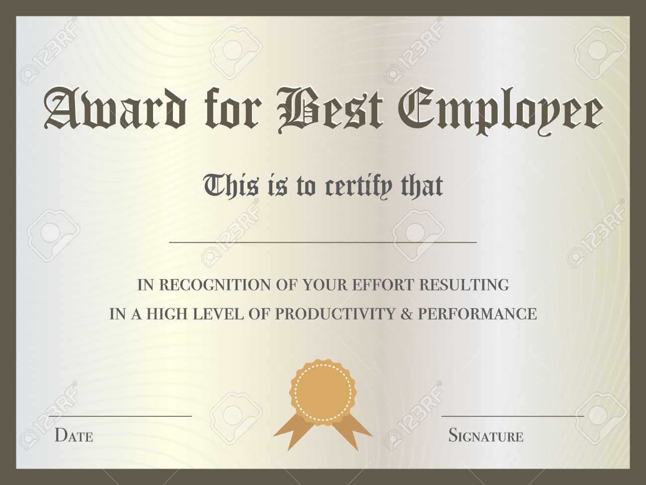 Best Employee Award Certificate – Milas.westernscandinavia With Best Employee Award Certificate Templates