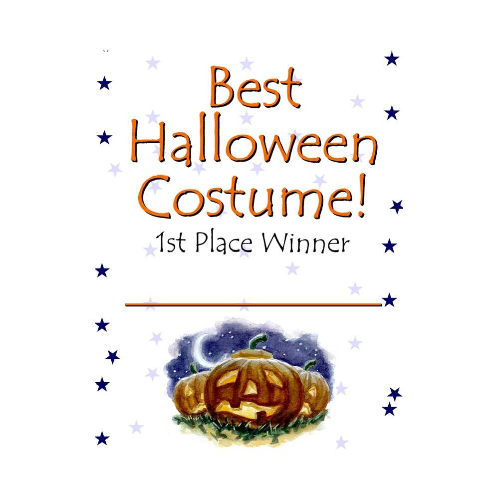 Best Halloween Costume Certificate Award Throughout Halloween Costume Certificate Template