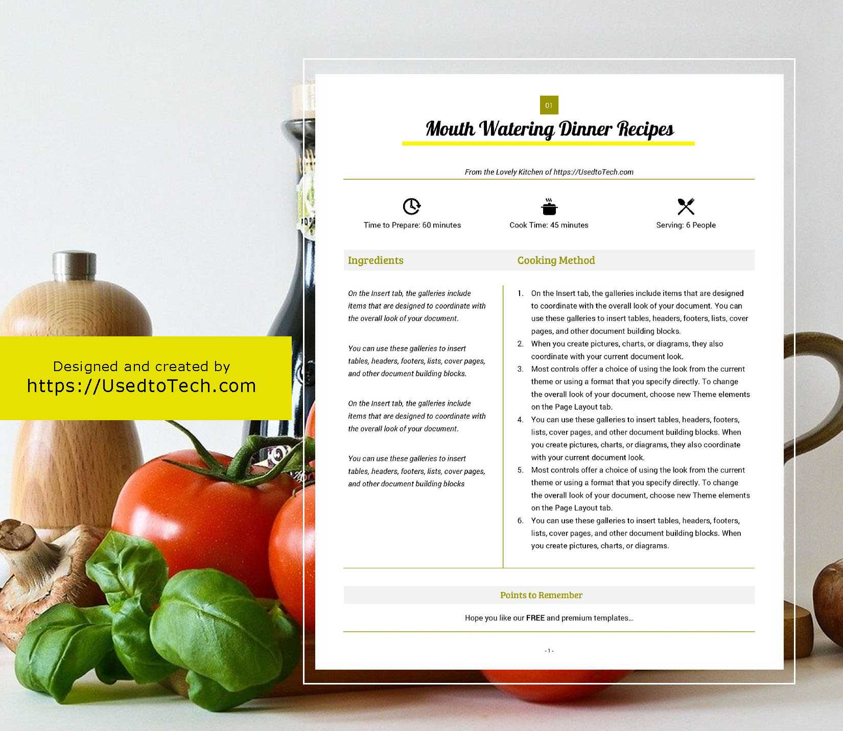 Best Looking Full Page Recipe Card In Microsoft Word – Used In Free Recipe Card Templates For Microsoft Word