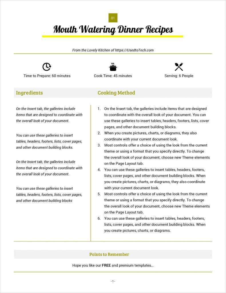 Best Looking Full Page Recipe Card In Microsoft Word – Used Regarding Free Recipe Card Templates For Microsoft Word