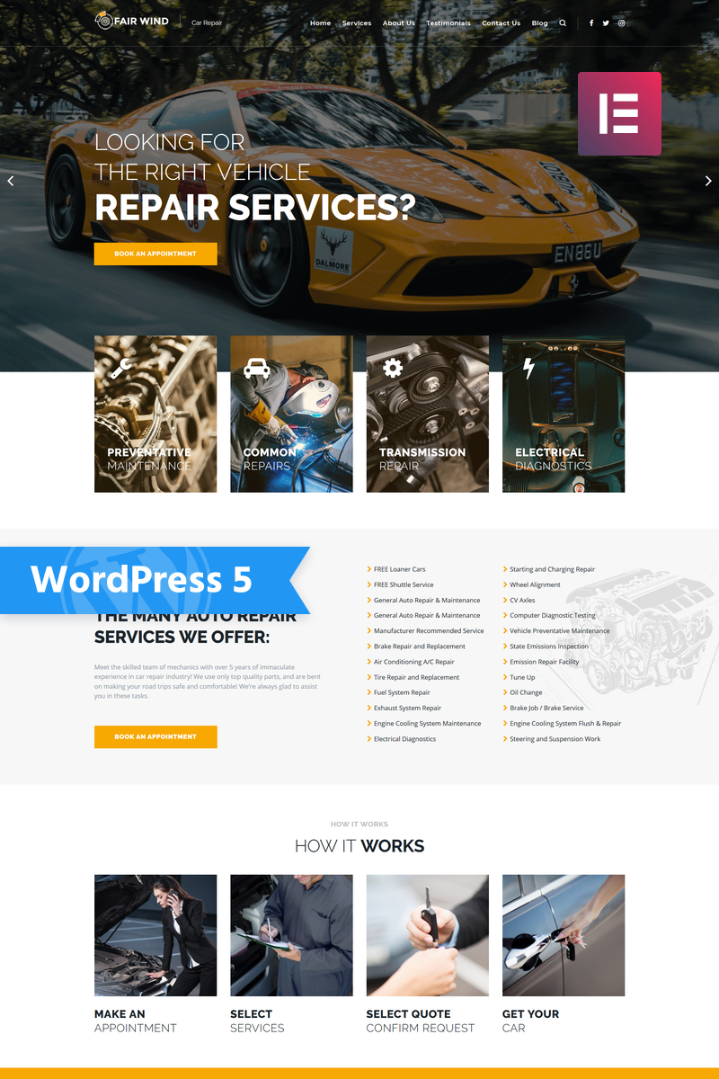 Best Mechanic WordPress Themes 2020 | Templatemonster With Automotive Gift Certificate Template