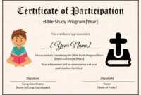 Bible Prophecy Program Certificate For Kids Template in Christian Certificate Template