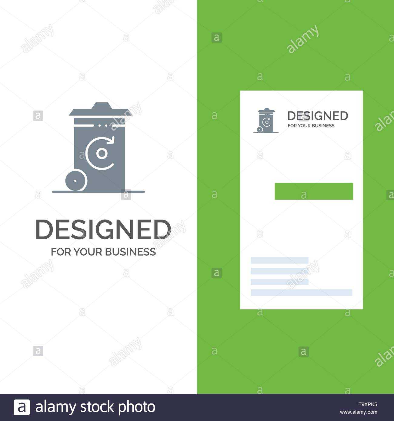 Bin, Recycling, Energy, Recycil Bin Grey Logo Design And In Bin Card Template