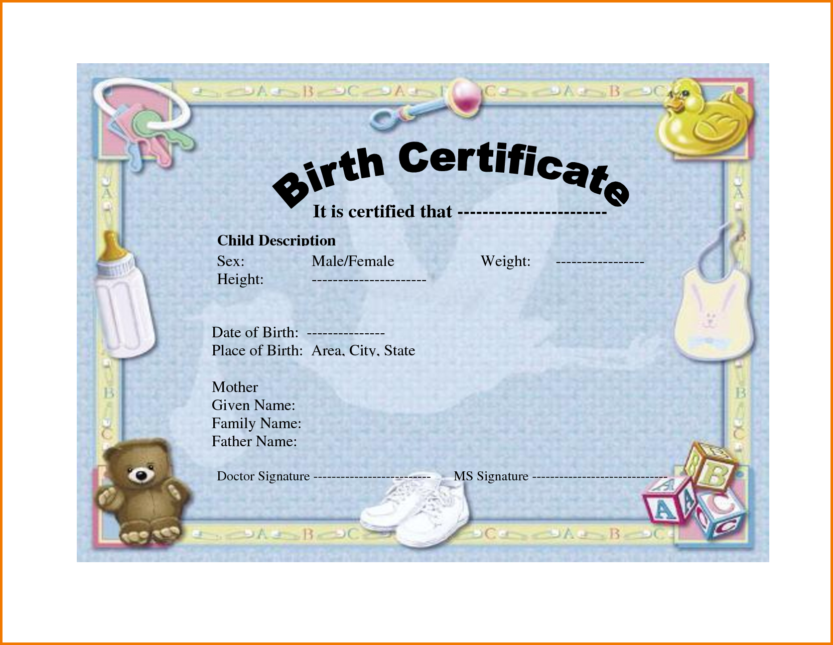 Birth Certificate Templates | Authorization Letter Pdf Pertaining To Editable Birth Certificate Template