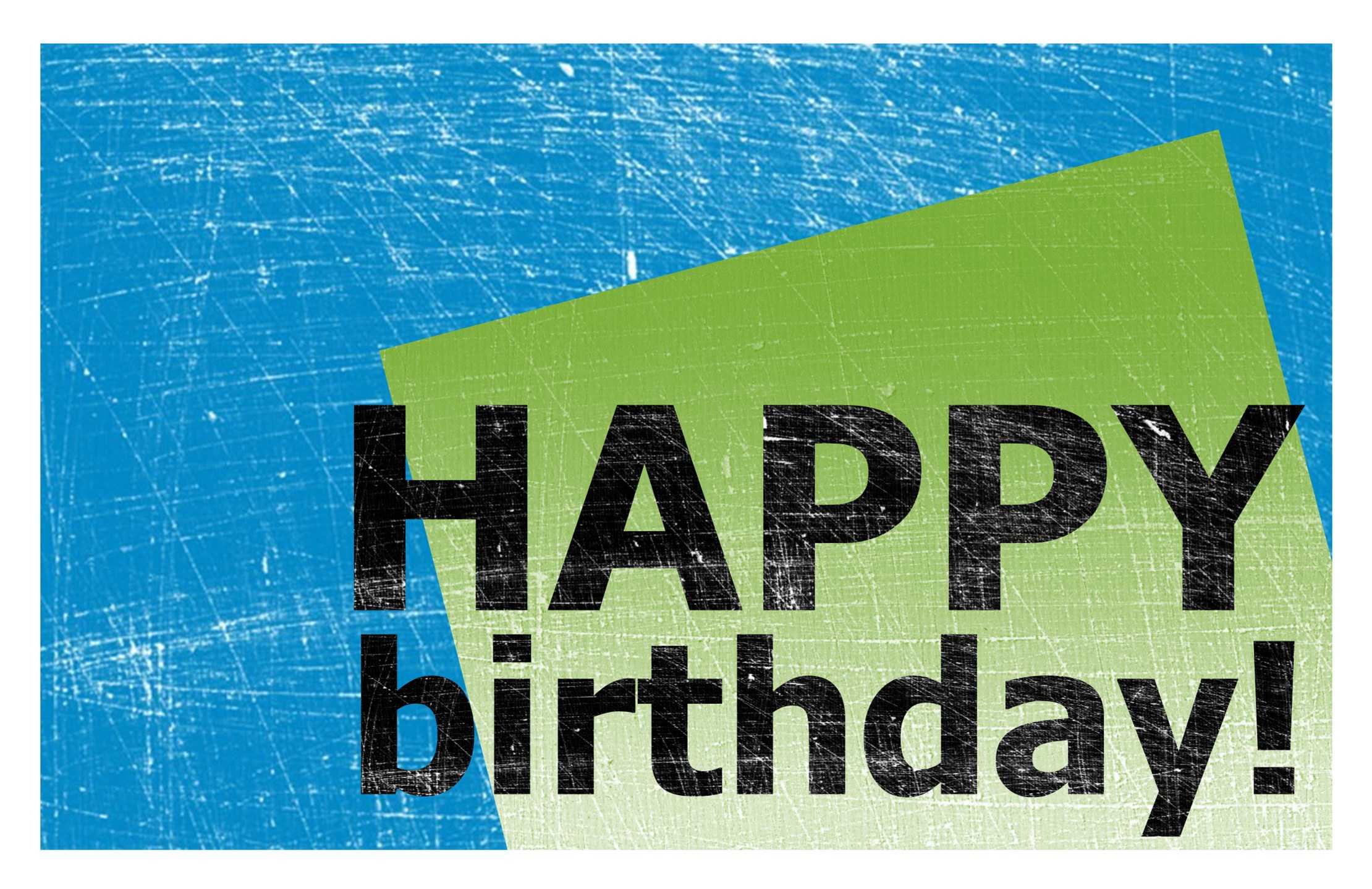 Birthday Card, Scratched Background (Blue, Green, Half Fold) Within Half Fold Card Template