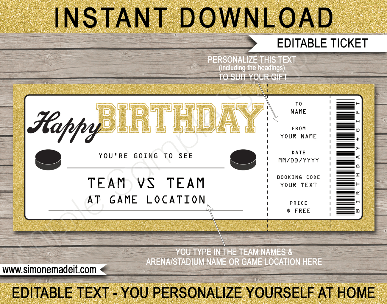 Birthday Hockey Gift Tickets With Graduation Gift Certificate Template Free