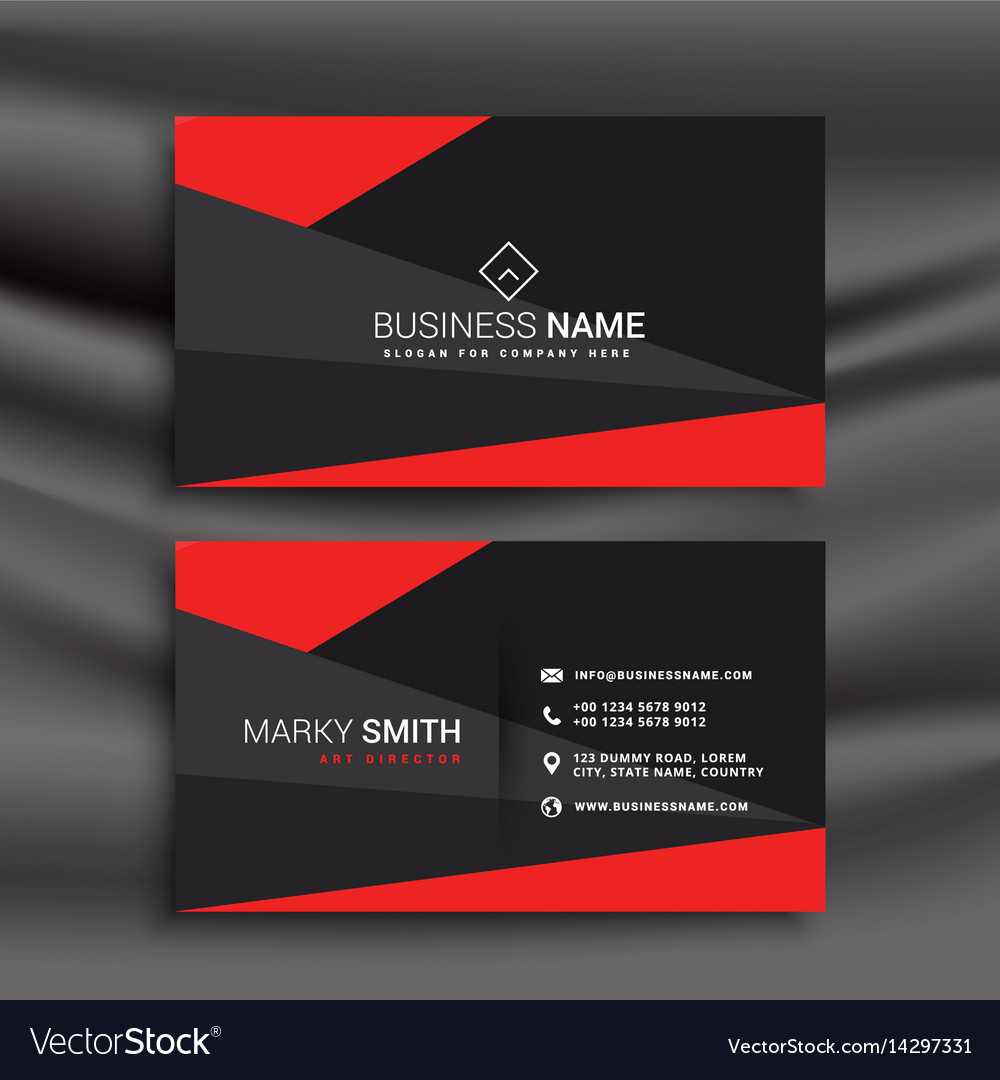 Black And Red Business Card Template With Intended For Company Business Cards Templates