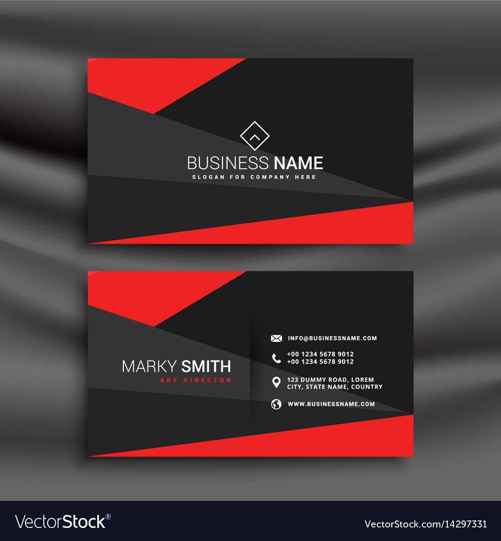 Black And Red Business Card Template With With Regard To Visiting Card Illustrator Templates Download