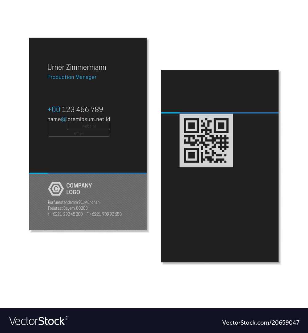 Black Elegant Name Card Template With Qr Code In Qr Code Business Card Template