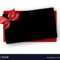 Black Greeting Or Gift Card Template With Red Inside Present Card Template