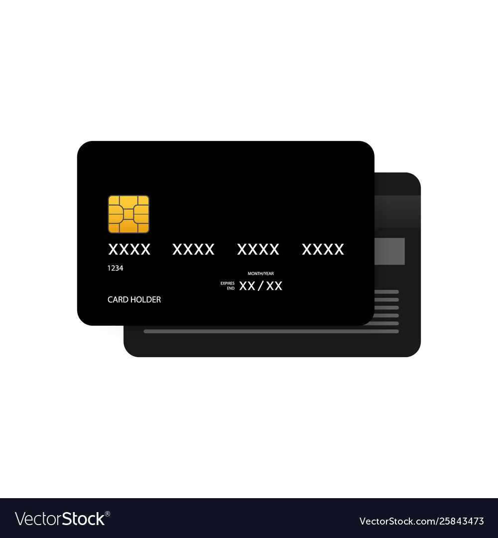 Black Simple Credit Card Template On Grey In Credit Card Templates For Sale