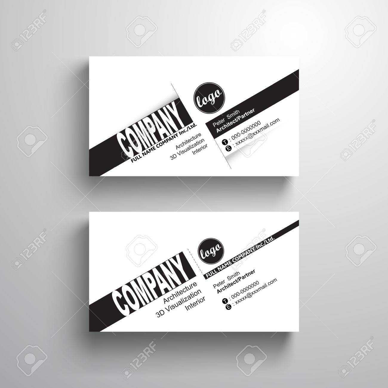 Black White Design Typography Name Card Template, Business Card,.. In Black And White Business Cards Templates Free