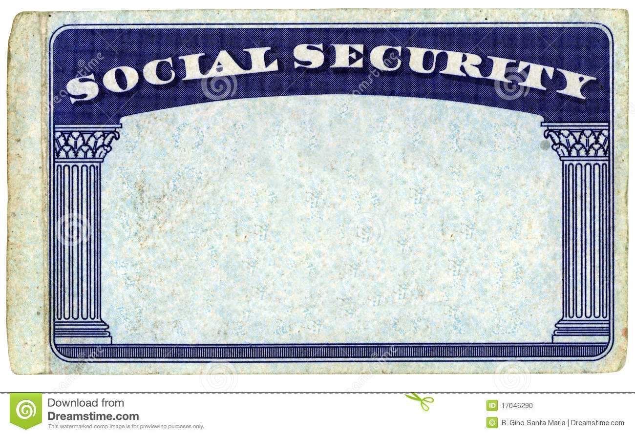 Blank American Social Security Card Stock Photo – Image Of Intended For Blank Social Security Card Template