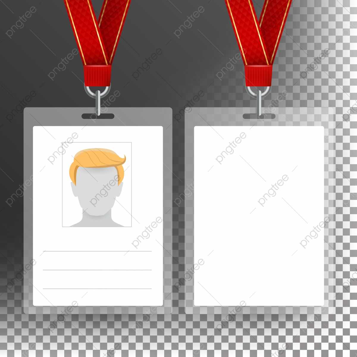 Blank Badge With Ribbon Lanyard Vector Identification Card Regarding Blank Social Security Card Template Download