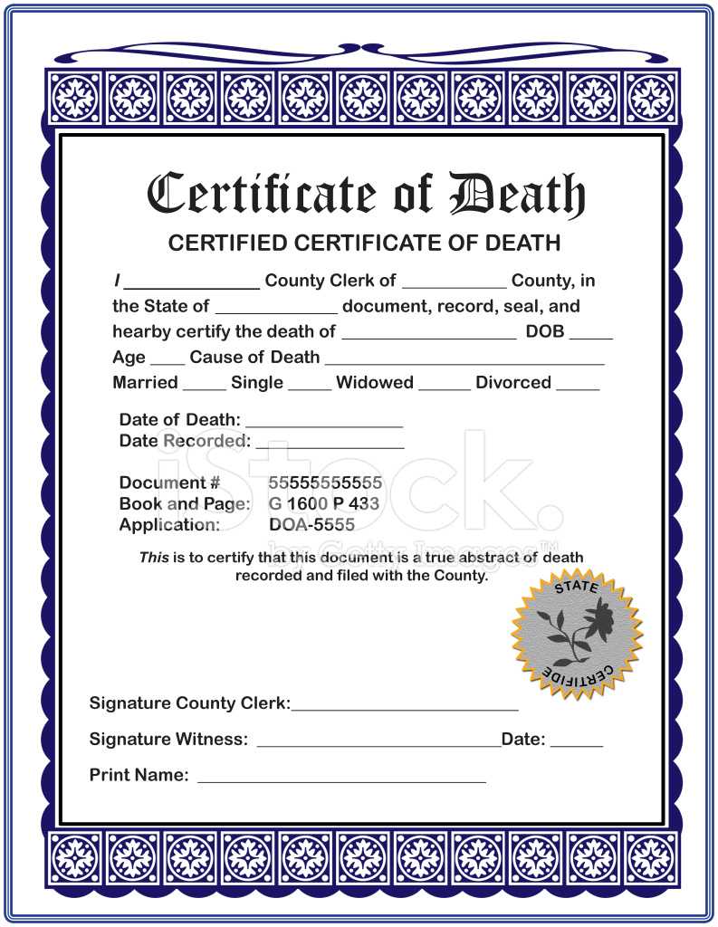 Blank Certificate Of Death – Milas.westernscandinavia Throughout Baby Death Certificate Template