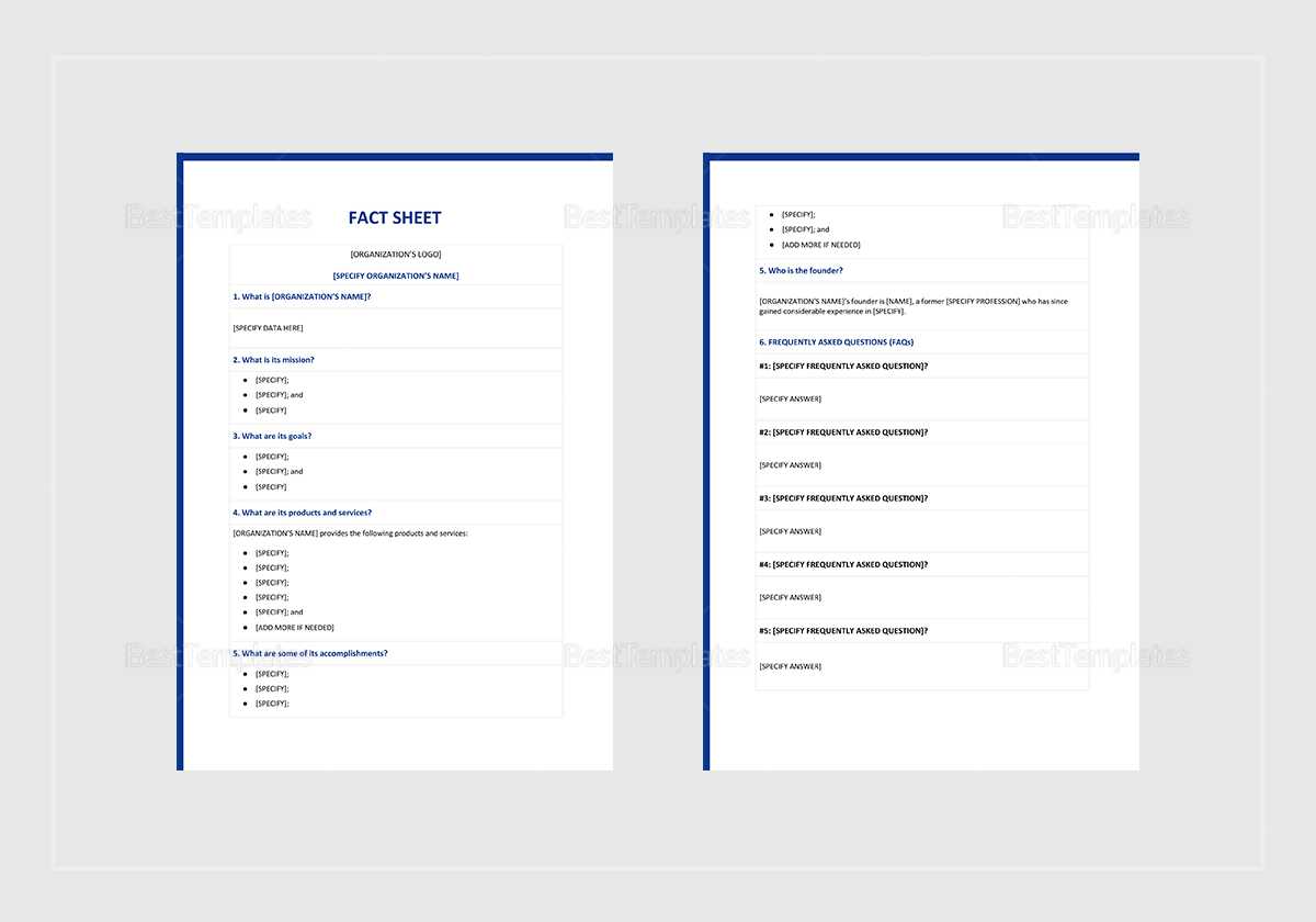 Blank Fact Sheet Template - Milas.westernscandinavia Throughout Fact Card Template