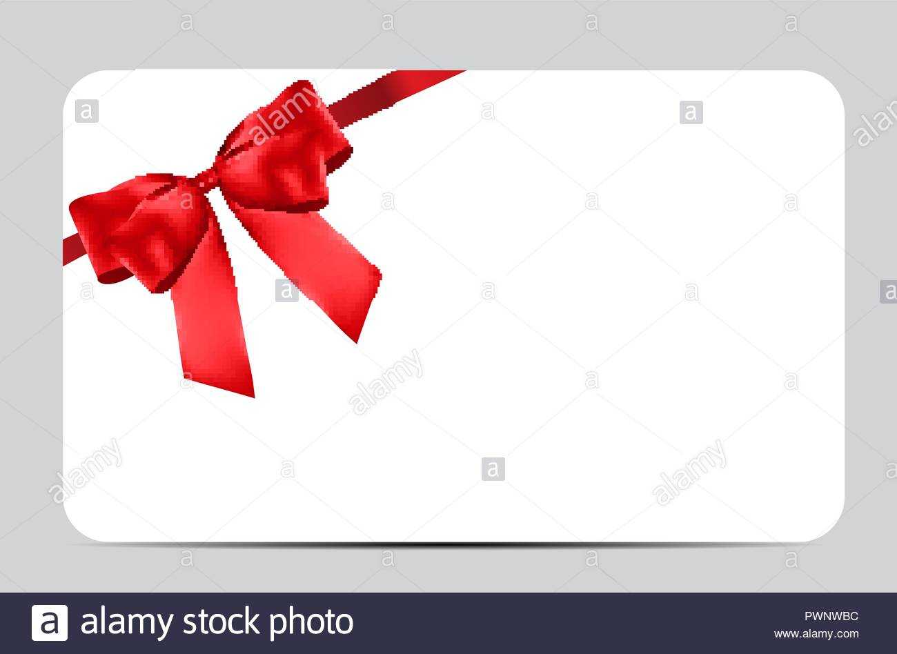 Blank Gift Card Template With Red Bow And Ribbon. Vector Regarding Present Card Template