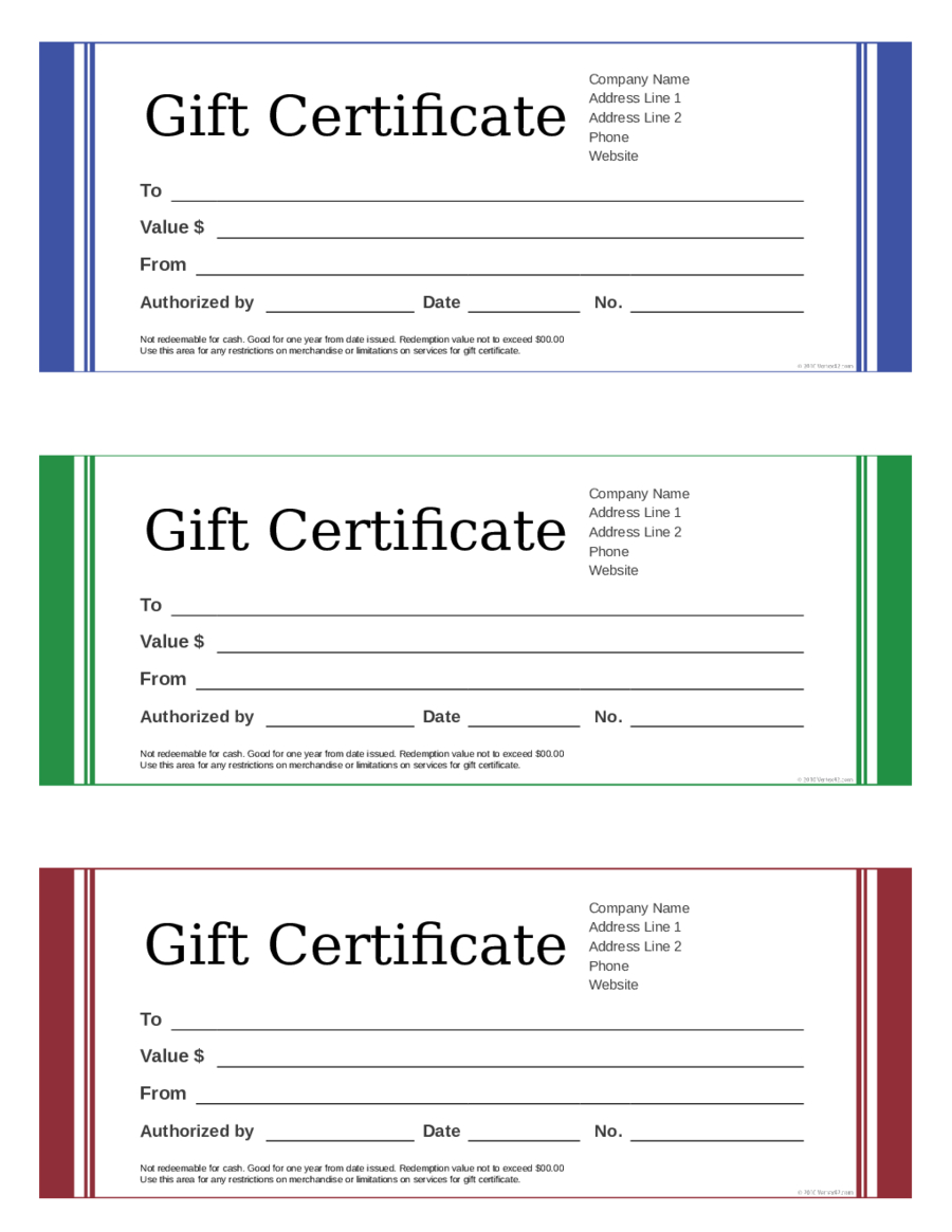 Blank Gift Certificate – Edit, Fill, Sign Online | Handypdf In Fillable Gift Certificate Template Free