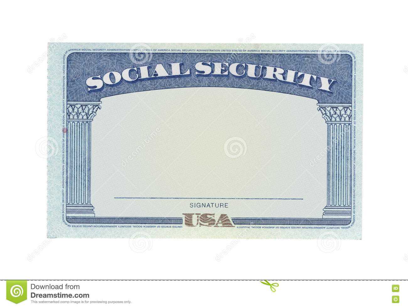 Blank Social Security Card Stock Photo. Image Of Government Intended For Social Security Card Template Free