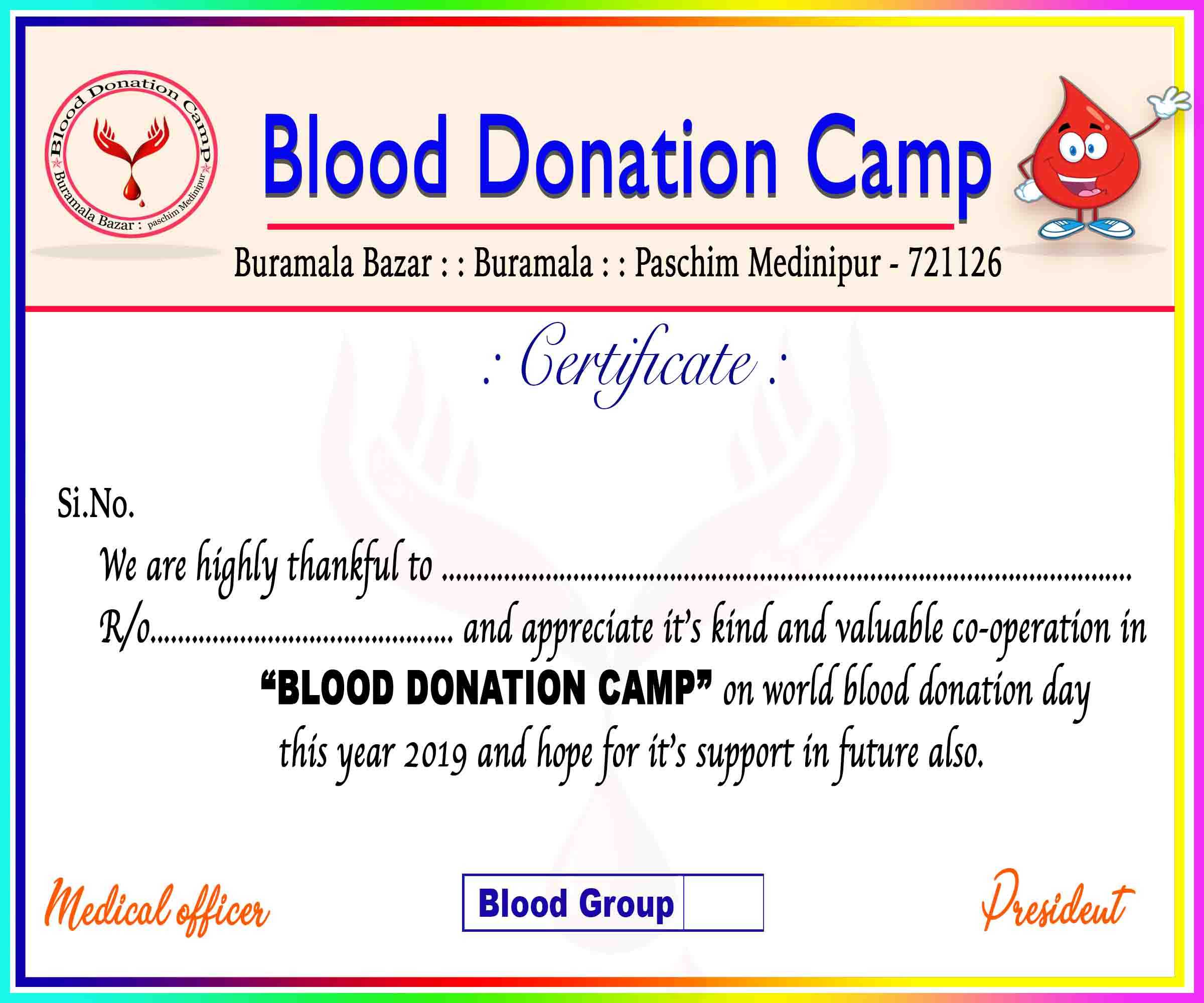 Blood Donation Certificate – Milas.westernscandinavia Throughout Donation Certificate Template