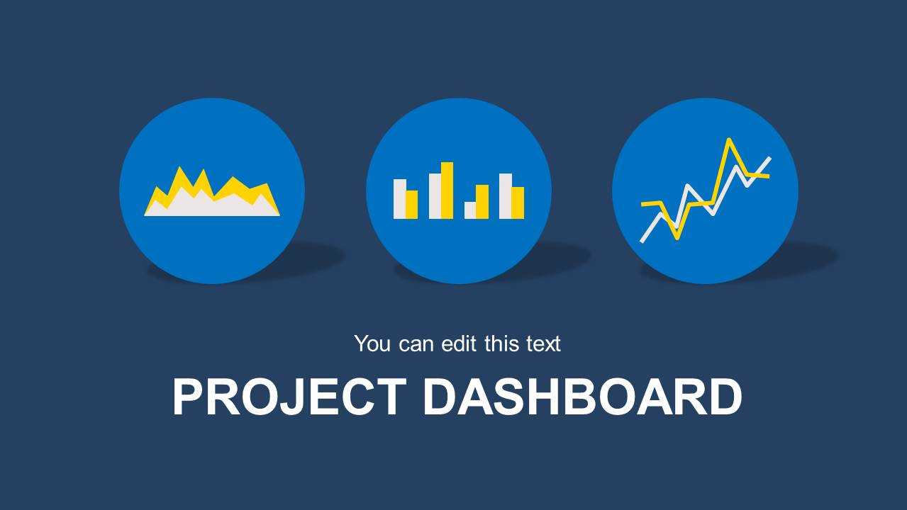 Blue Project Dashboard Powerpoint Template With Project Dashboard Template Powerpoint Free