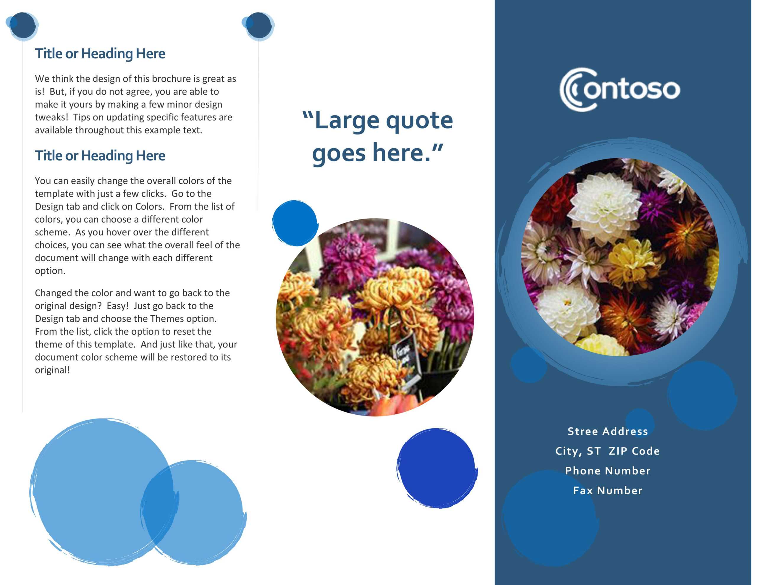 Blue Spheres Brochure For Office Word Brochure Template