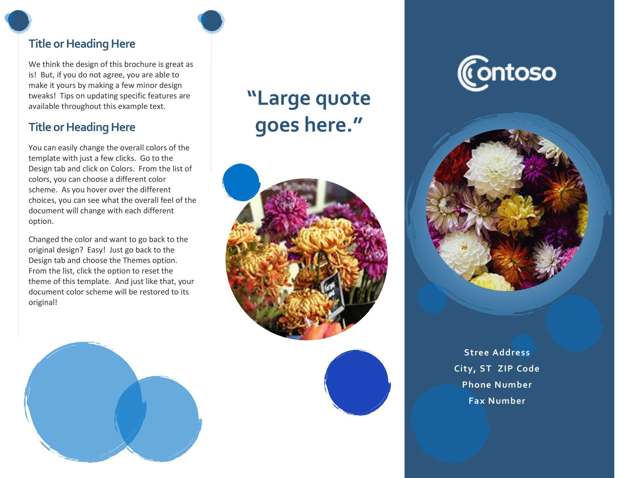 Blue Spheres Brochure In Free Template For Brochure Microsoft Office