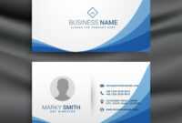 Blue Wave Simple Business Card Design Template with regard to Visiting Card Illustrator Templates Download