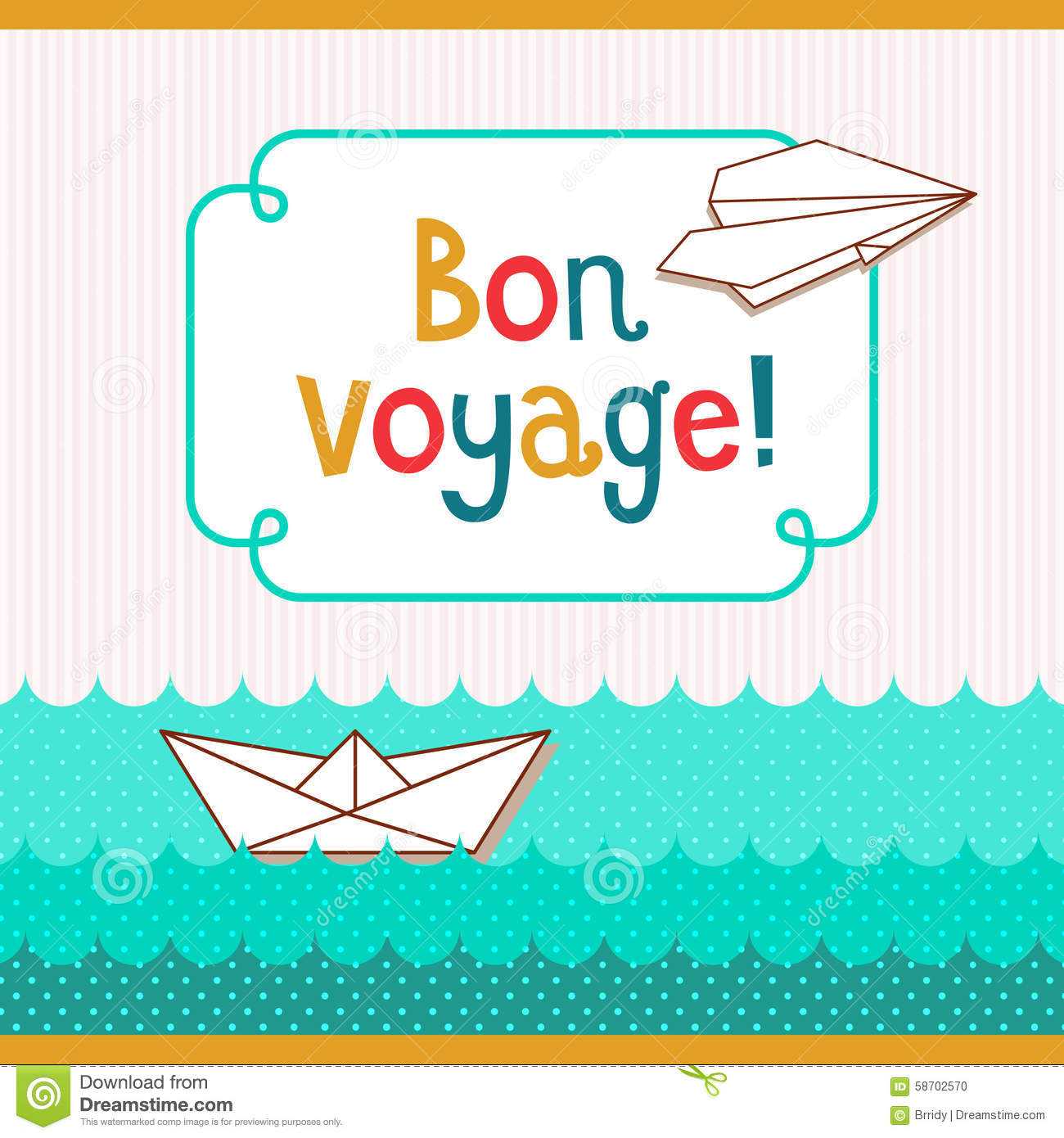 Bon Voyage Card Illustration 58702570 – Megapixl Throughout Bon Voyage Card Template