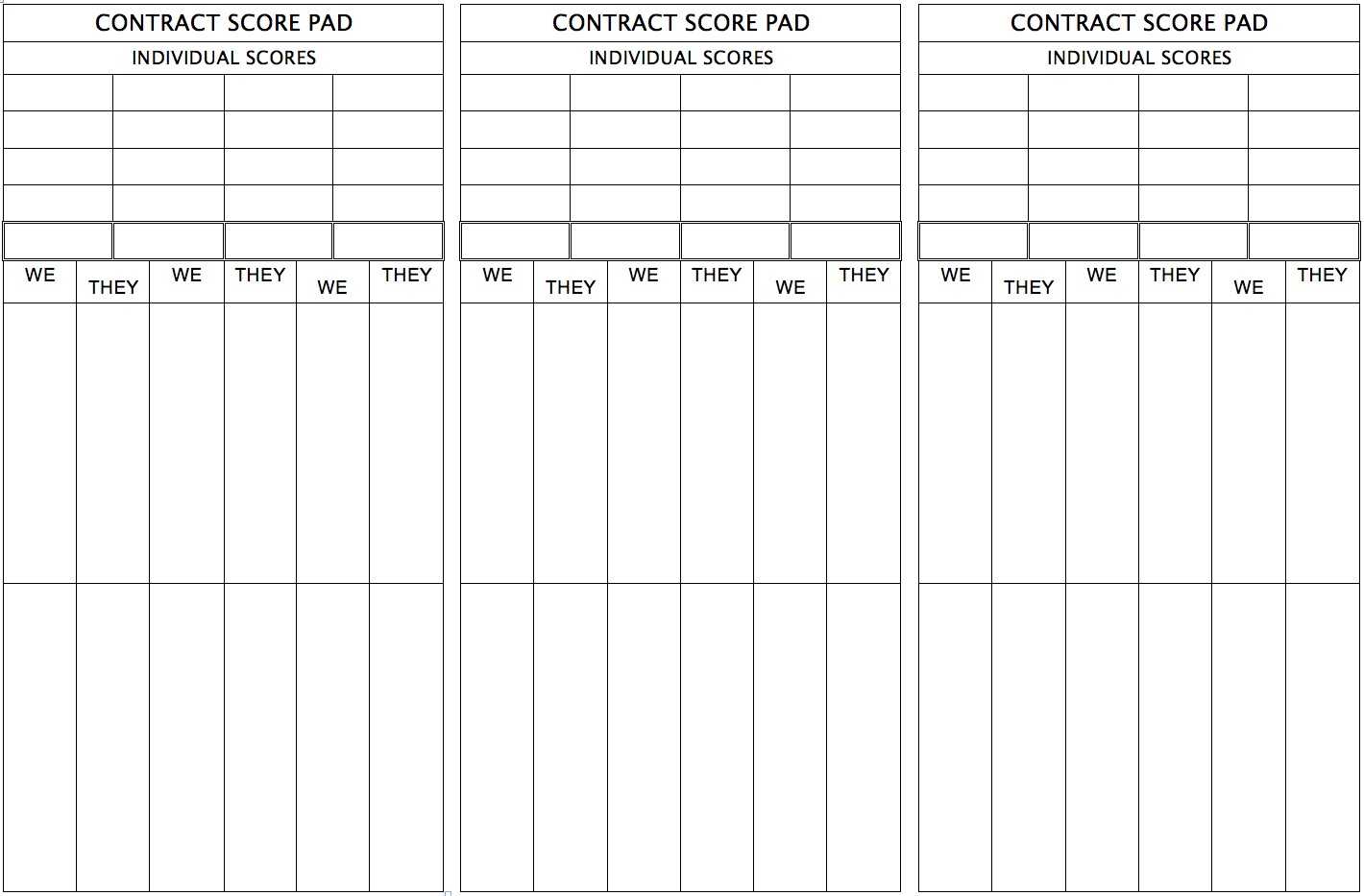 Bridge Score Cards – Byte Insight Within Bridge Score Card Template