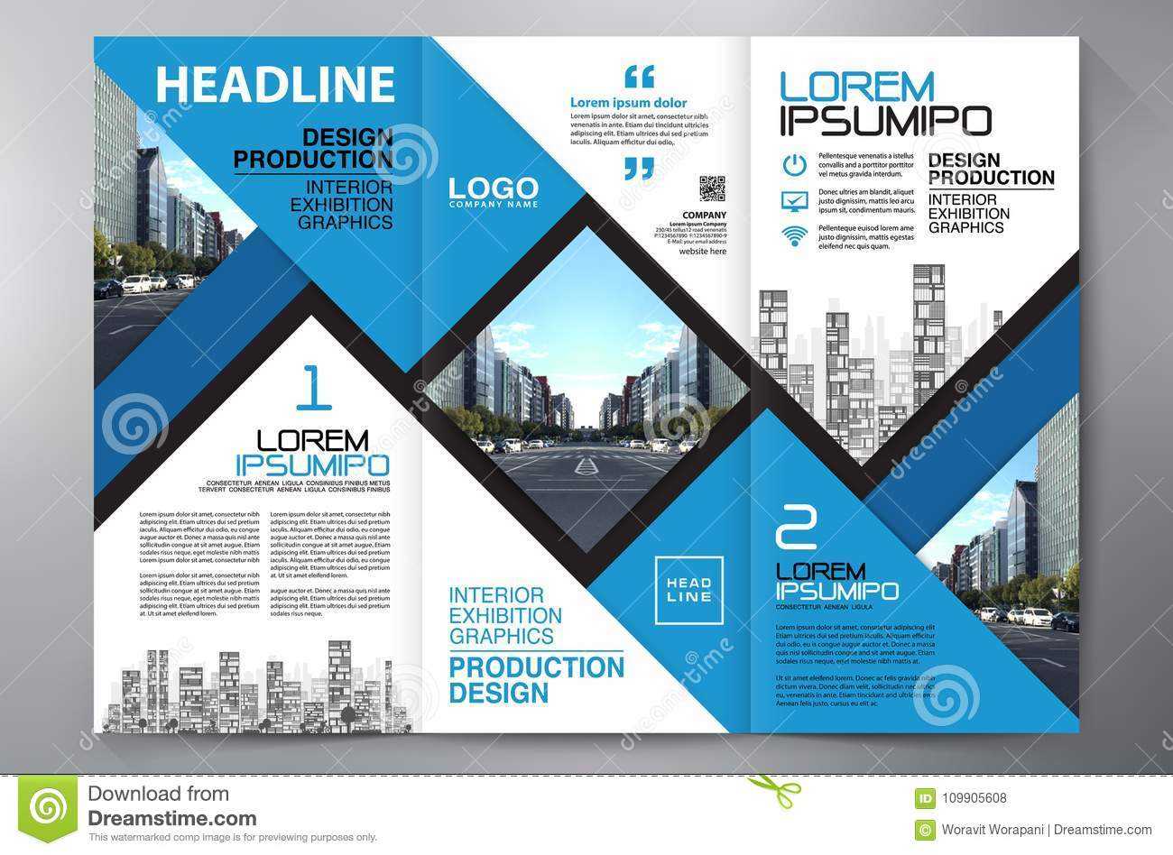 Brochure 3 Fold Flyer Design A4 Template. Stock Vector In E Brochure Design Templates