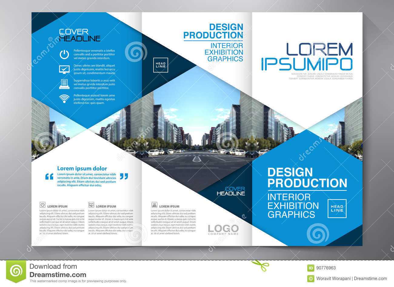 Brochure 3 Fold Flyer Design A4 Template. Stock Vector Inside E Brochure Design Templates