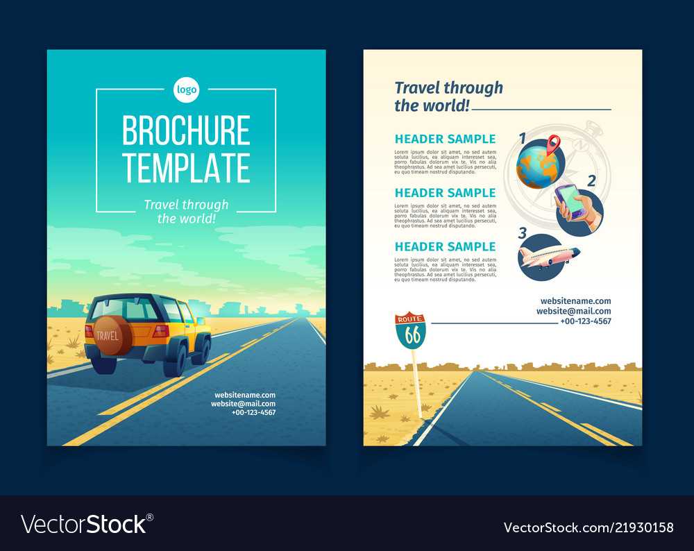 Brochure Template With Tourist Concept For Travel And Tourism Brochure Templates Free