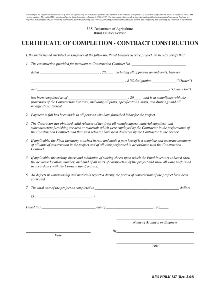 Building Construction Completion Certificate Format – Fill In Construction Certificate Of Completion Template