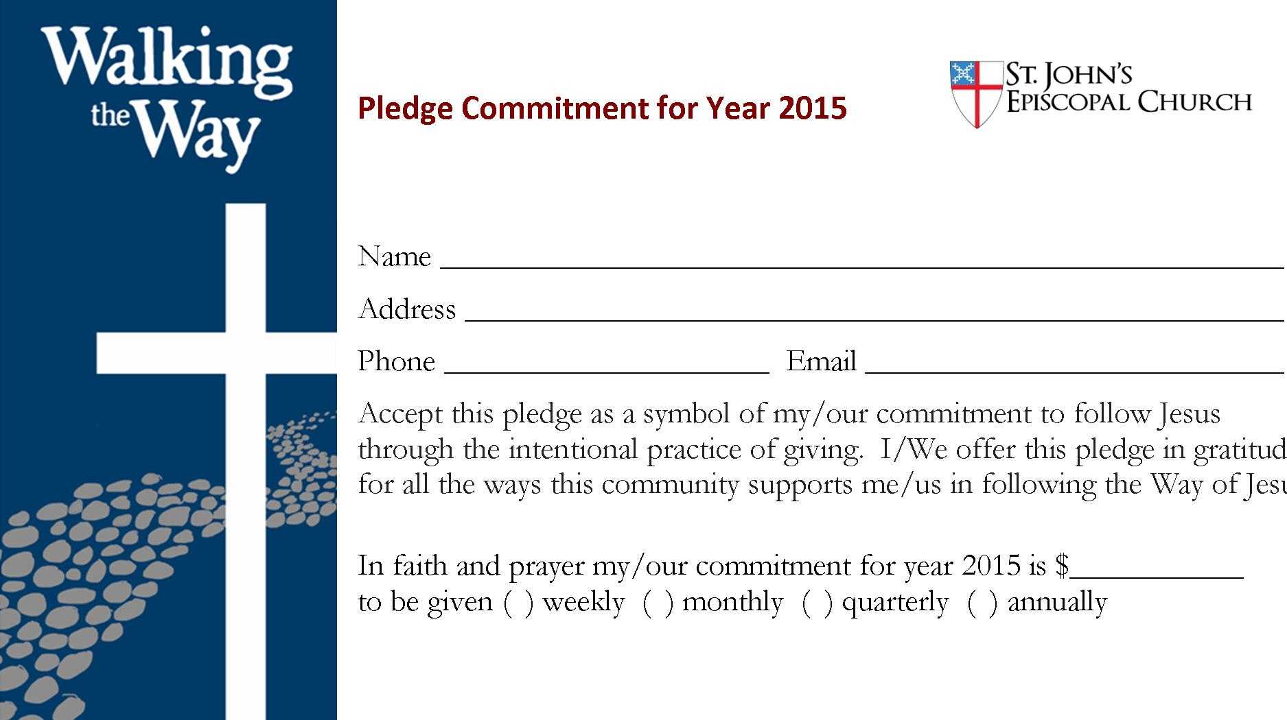 Building Fund Pledge Cards With Regard To Pledge Card Template For Church