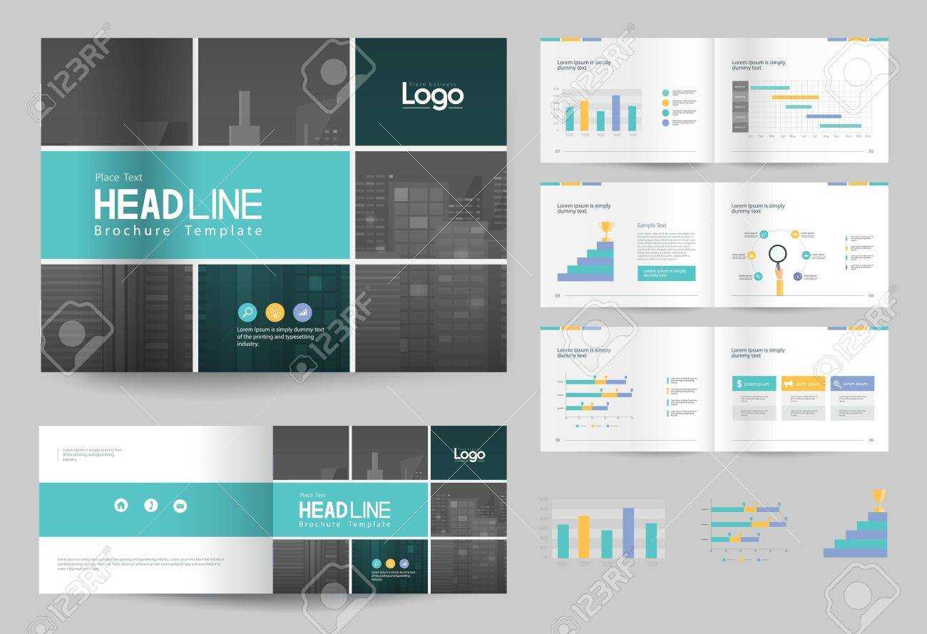 Business Brochure Design Template And Page Layout For Company.. For 12 Page Brochure Template