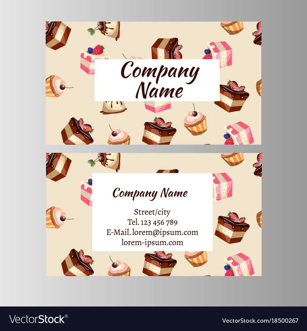 Business Card Design Template With Tasty Cakes With Regard To Cake Business Cards Templates Free