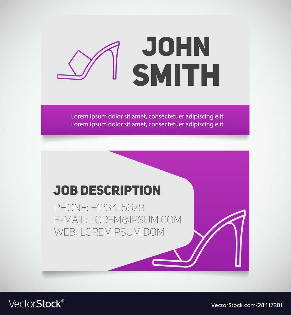 Business Card Print Template With High Heel Shoe With High Heel Shoe Template For Card
