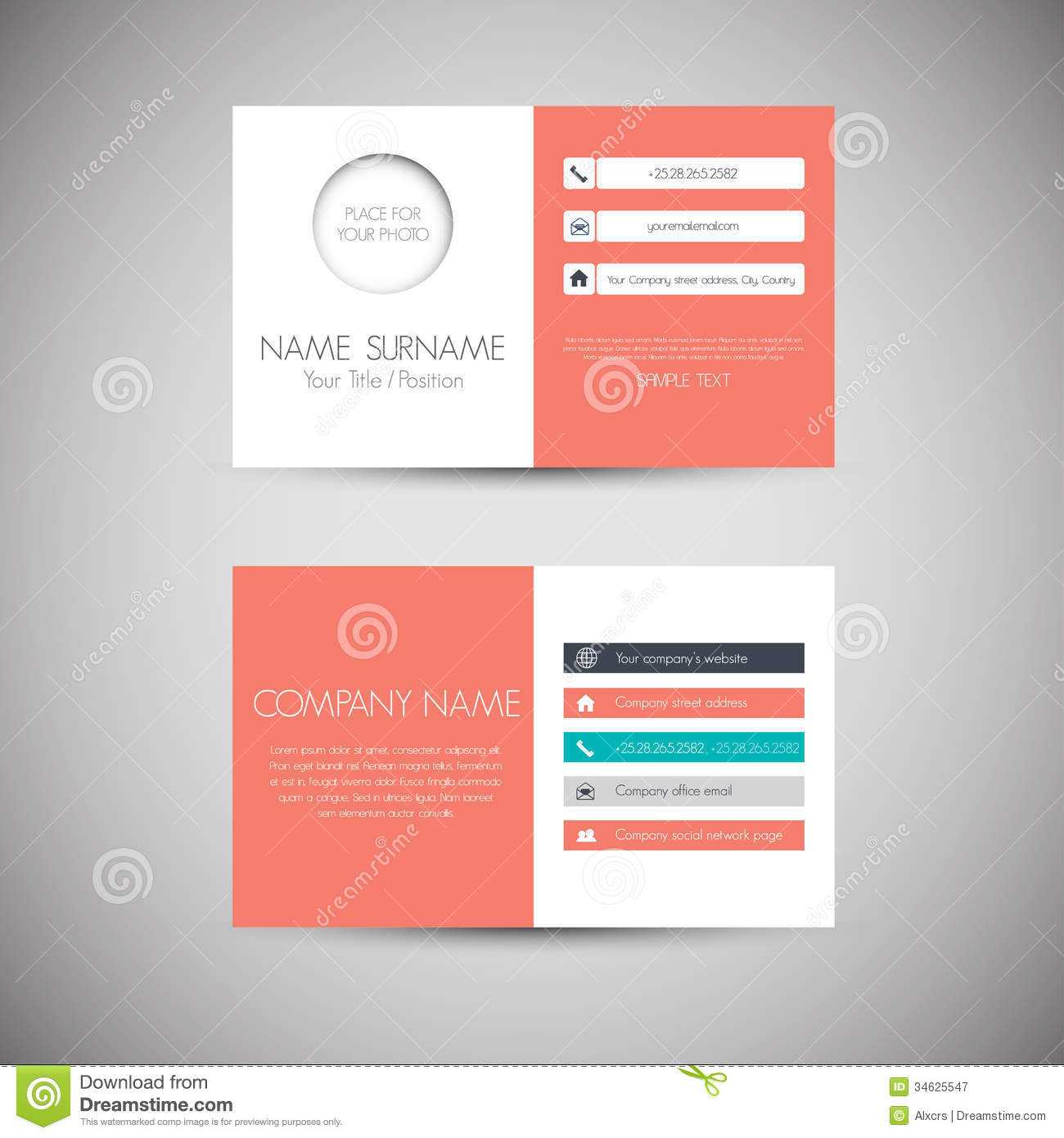 Business Card Stock Vector. Illustration Of Media For Photography Referral Card Templates