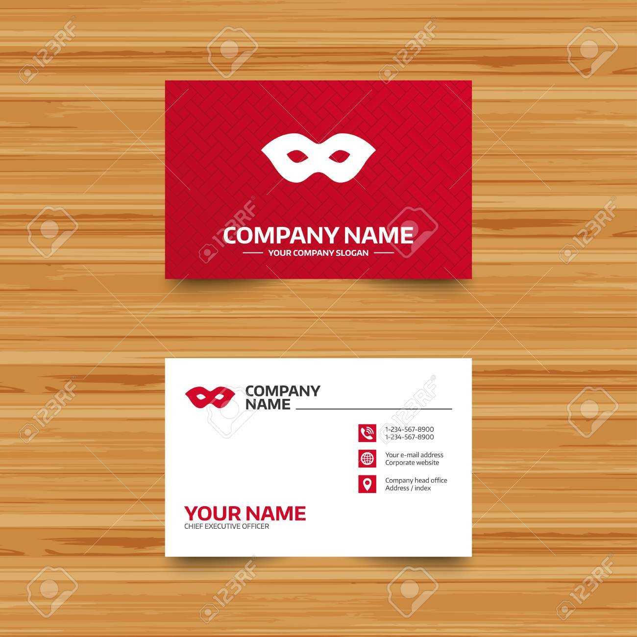 Business Card Template. Mask Sign Icon. Anonymous Spy Access.. With Regard To Spy Id Card Template