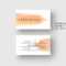 Business Card Template With Orange Watercolor * Eu & Us Size * Photoshop Regarding Business Card Template Size Photoshop