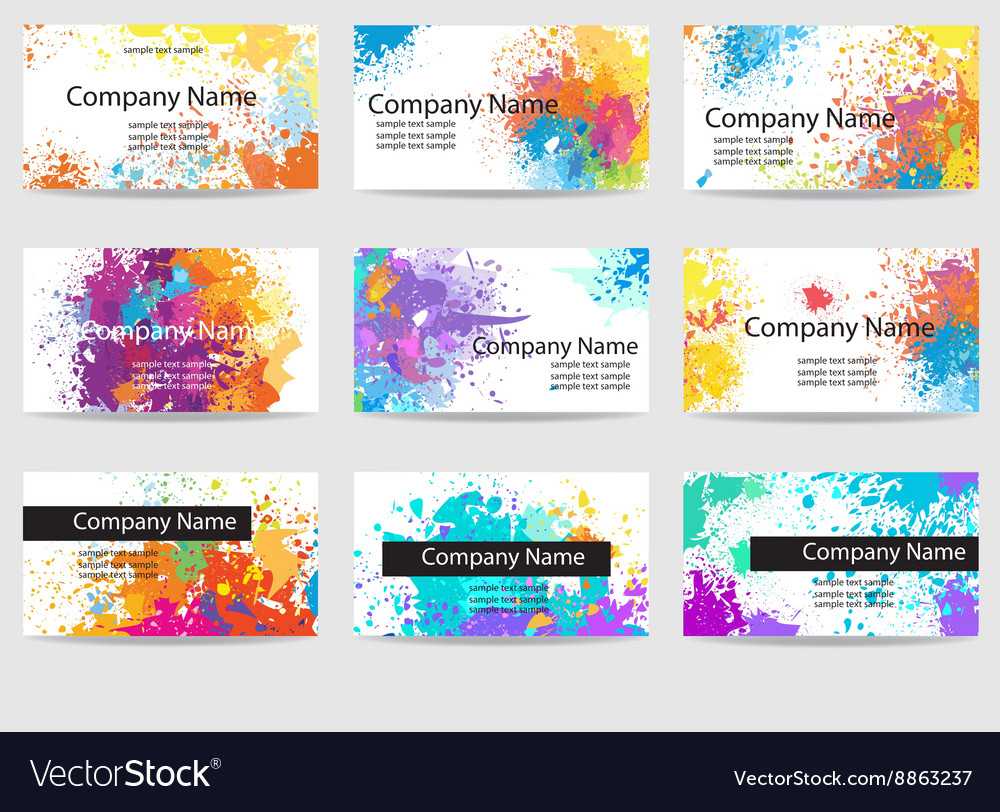 Business Cards Templates Made Of Paint Stains Inside Advertising Cards Templates